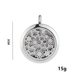 Maxbell Stainless Steel Hollow Round Photo Frame Charms Pendants Snowflake