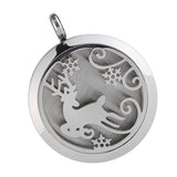 Maxbell Stainless Steel Hollow Round Photo Frame Charms Pendants Fawn