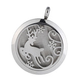 Maxbell Stainless Steel Hollow Round Photo Frame Charms Pendants Fawn