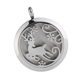 Maxbell Stainless Steel Hollow Round Photo Frame Charms Pendants Fawn