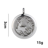 Maxbell Stainless Steel Hollow Round Photo Frame Charms Pendants Fawn
