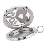 Maxbell Stainless Steel Hollow Round Photo Frame Charms Pendants Love