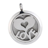 Maxbell Stainless Steel Hollow Round Photo Frame Charms Pendants Love