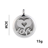 Maxbell Stainless Steel Hollow Round Photo Frame Charms Pendants Love