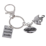 Maxbell 1 Pcs Novelty Metal Key Rings Chain Charms Rugby Union