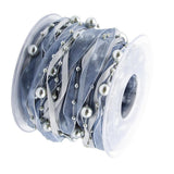 Maxbell 10 Meters Pearl Beads Sheer Lace Trim Ribbon for DIY Wedding Decoration Grey