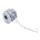 Maxbell 10 Meters Pearl Beads Sheer Lace Trim Ribbon for DIY Wedding Decoration Grey