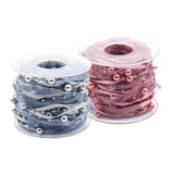 Maxbell 10 Meters Pearl Beads Sheer Lace Trim Ribbon for DIY Wedding Decoration Grey