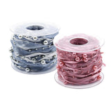 Maxbell 10 Meters Pearl Beads Sheer Lace Trim Ribbon for DIY Wedding Decoration Grey