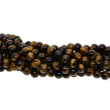 Maxbell 1String Round Natural Gemstone Bead Tiger Eye Loose Bead Jewelry Making 10mm