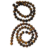 Maxbell 1String Round Natural Gemstone Bead Tiger Eye Loose Bead Jewelry Making 10mm