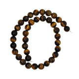 Maxbell 1String Round Natural Gemstone Bead Tiger Eye Loose Bead Jewelry Making 10mm