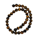 Maxbell 1String Round Natural Gemstone Bead Tiger Eye Loose Bead Jewelry Making 10mm