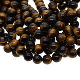 Maxbell 1String Round Natural Gemstone Bead Tiger Eye Loose Bead Jewelry Making 10mm