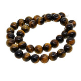 Maxbell 1String Round Natural Gemstone Bead Tiger Eye Loose Bead Jewelry Making 10mm