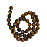 Maxbell 1String Round Natural Gemstone Bead Tiger Eye Loose Bead Jewelry Making 8mm