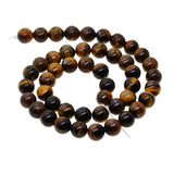 Maxbell 1String Round Natural Gemstone Bead Tiger Eye Loose Bead Jewelry Making 8mm