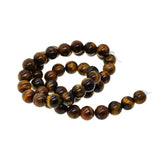 Maxbell 1String Round Natural Gemstone Bead Tiger Eye Loose Bead Jewelry Making 8mm