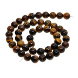 Maxbell 1String Round Natural Gemstone Bead Tiger Eye Loose Bead Jewelry Making 8mm