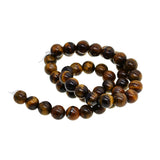 Maxbell 1String Round Natural Gemstone Bead Tiger Eye Loose Bead Jewelry Making 8mm