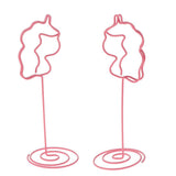 Max 6 Pack Tall Table Number Cards Photo Holder Paper Menu Clips, (Pink) Animal