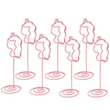 Max 6 Pack Tall Table Number Cards Photo Holder Paper Menu Clips, (Pink) Animal