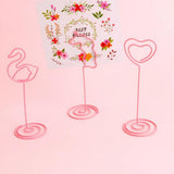 Max 6 Pack Tall Table Number Cards Photo Holder Paper Menu Clips, (Pink) Animal