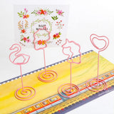 Max 6 Pack Tall Table Number Cards Photo Holder Paper Menu Clips, (Pink) Animal