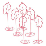 Max 6 Pack Tall Table Number Cards Photo Holder Paper Menu Clips, (Pink) Animal