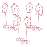 Max 6 Pack Tall Table Number Cards Photo Holder Paper Menu Clips, (Pink) Animal