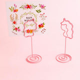 Max 6 Pack Tall Table Number Cards Photo Holder Paper Menu Clips, (Pink) Animal