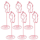 Max 6 Pack Tall Table Number Cards Photo Holder Paper Menu Clips, (Pink) Animal