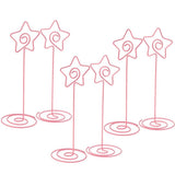 Max 6 Pack Tall Table Number Cards Photo Holder Paper Menu Clips, (Pink) Brids
