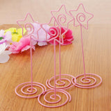 Max 6 Pack Tall Table Number Cards Photo Holder Paper Menu Clips, (Pink) Brids