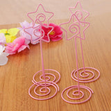 Max 6 Pack Tall Table Number Cards Photo Holder Paper Menu Clips, (Pink) Brids
