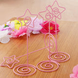 Max 6 Pack Tall Table Number Cards Photo Holder Paper Menu Clips, (Pink) Brids