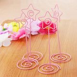 Max 6 Pack Tall Table Number Cards Photo Holder Paper Menu Clips, (Pink) Brids