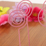 Max 6 Pack Tall Table Number Cards Photo Holder Paper Menu Clips, (Pink) Round