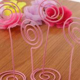 Max 6 Pack Tall Table Number Cards Photo Holder Paper Menu Clips, (Pink) Round