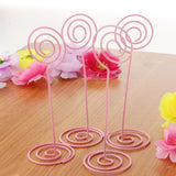 Max 6 Pack Tall Table Number Cards Photo Holder Paper Menu Clips, (Pink) Round