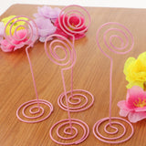 Max 6 Pack Tall Table Number Cards Photo Holder Paper Menu Clips, (Pink) Round