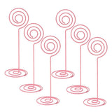 Max 6 Pack Tall Table Number Cards Photo Holder Paper Menu Clips, (Pink) Round