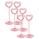 Max 6Pcs 85mm Heart Shaped Tall Table Number Cards Photo Holder Paper Menu Clips