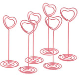 Max 6Pcs 85mm Heart Shaped Tall Table Number Cards Photo Holder Paper Menu Clips