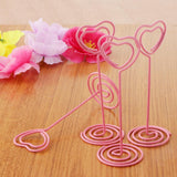 Max 6Pcs 85mm Heart Shaped Tall Table Number Cards Photo Holder Paper Menu Clips