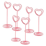 Max 6Pcs 85mm Heart Shaped Tall Table Number Cards Photo Holder Paper Menu Clips