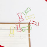 Max 50 Pieces Colorful Metal Bone Shape Paper Clips Office Bookmarks Stationery