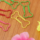 Max 50 Pieces Colorful Metal Bone Shape Paper Clips Office Bookmarks Stationery