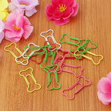 Max 50 Pieces Colorful Metal Bone Shape Paper Clips Office Bookmarks Stationery