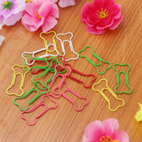 Max 50 Pieces Colorful Metal Bone Shape Paper Clips Office Bookmarks Stationery